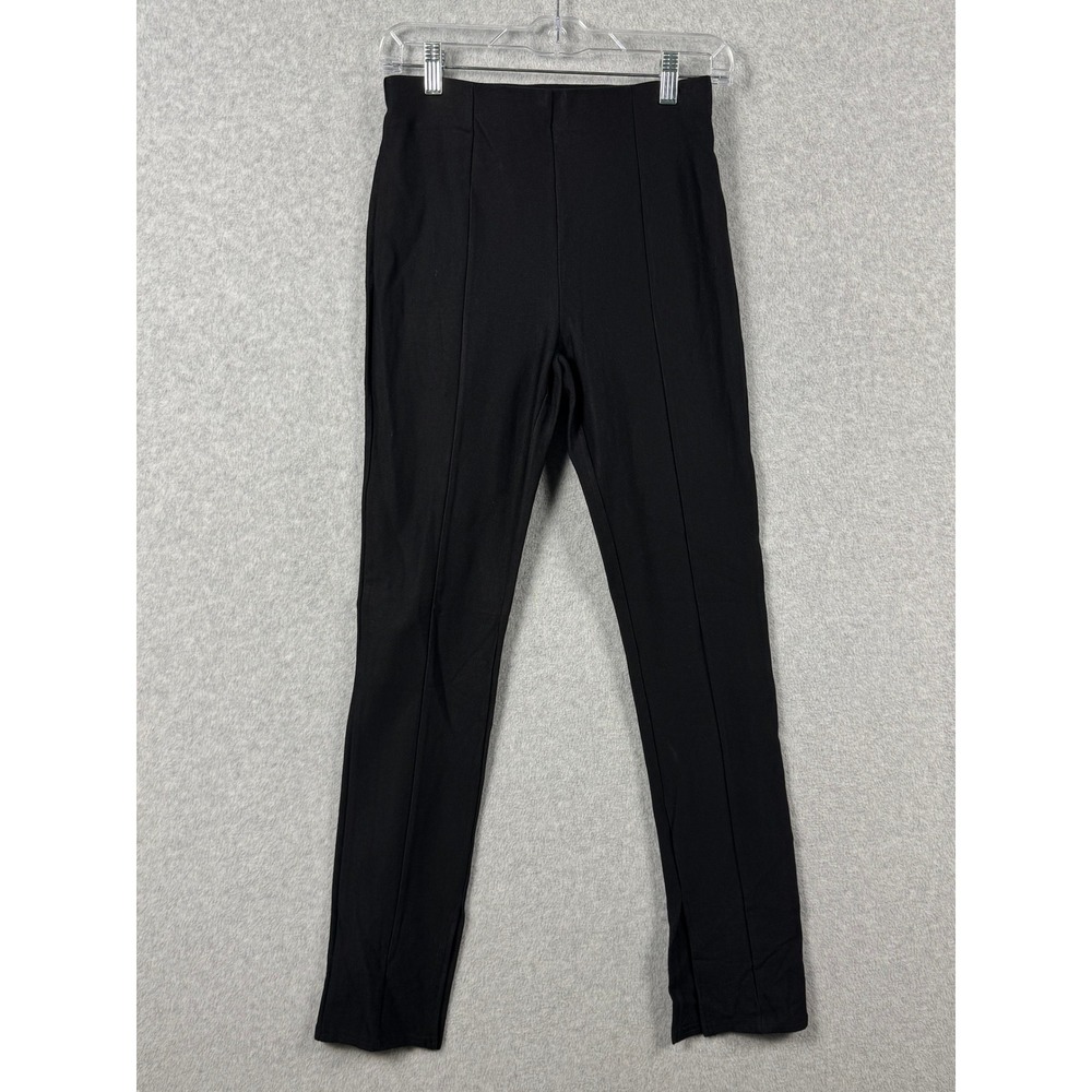 Lulus Skinny Pants Womens S Black Pintuck Seam High Waisted Pull On Trousers